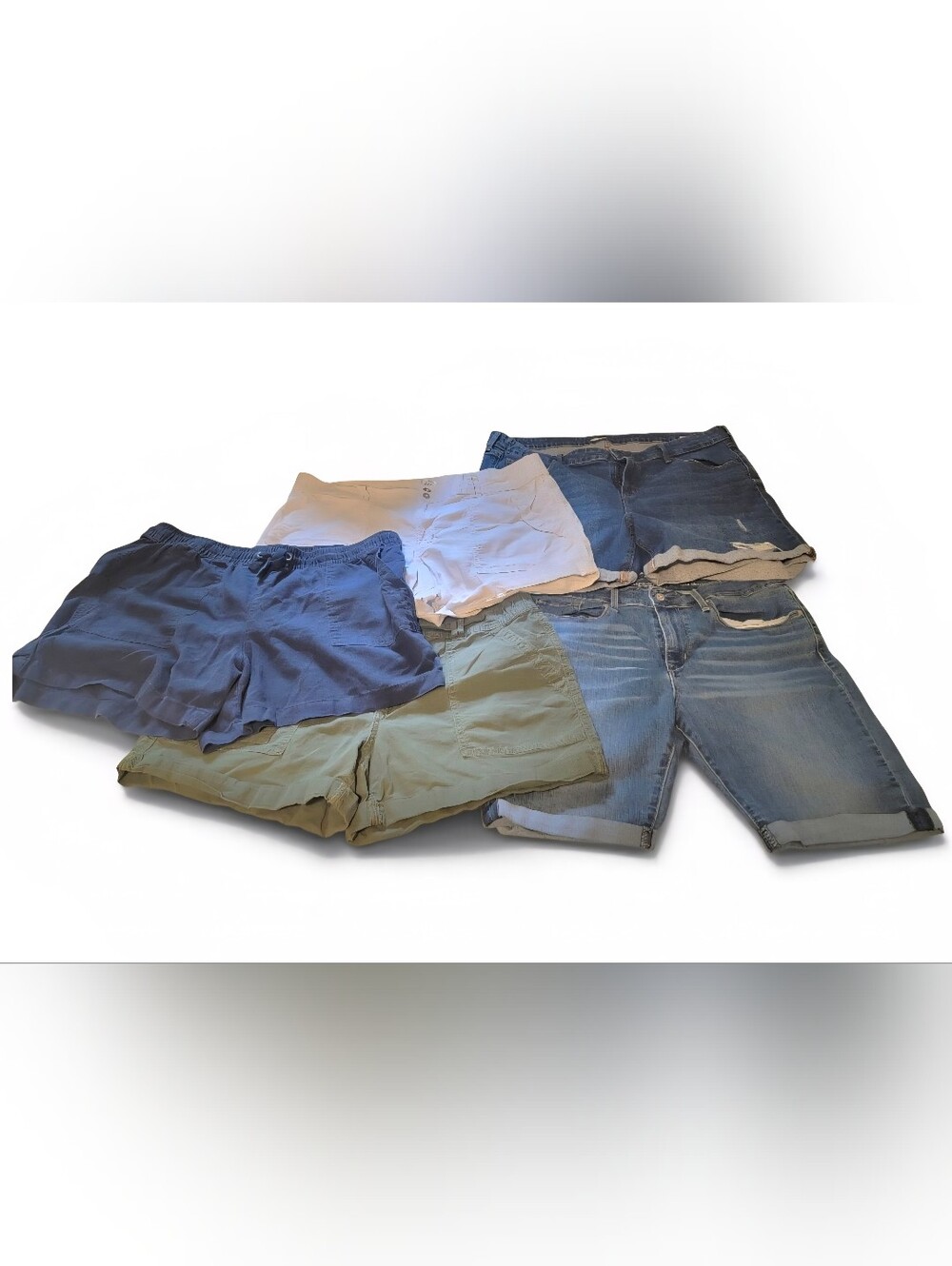 $25 For 5! Price!!Mixed Women's Shorts and Denim Bundle in Blue, Khaki, White!